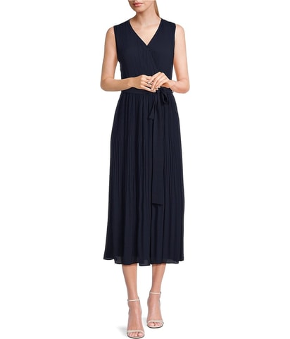 Pleated Fit & Flare Dress