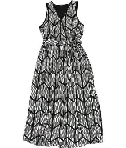 Dot Wrap Pleated Midi Fit & Flare Dress