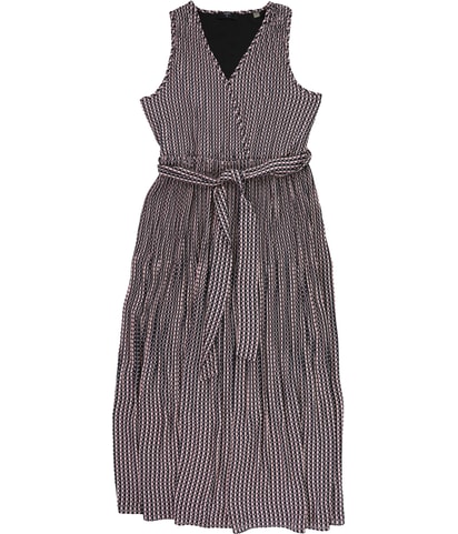 Printed Faux Wrap Midi Fit & Flare Dress