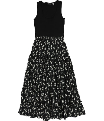 Floral-Print Tiered Maxi A-line Dress