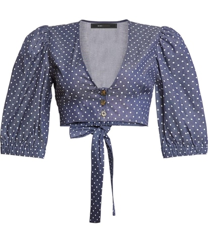 Printed Crop Top Blouse