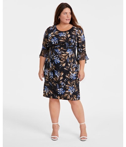Ruched Wrap Midi Dress