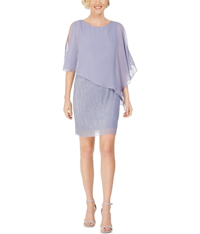 Chiffon Overlay Sheath Dress