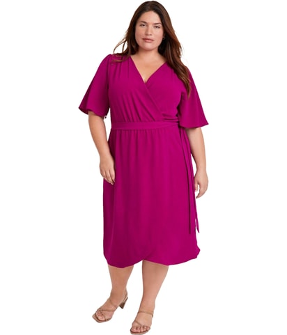 Solid Midi Dress