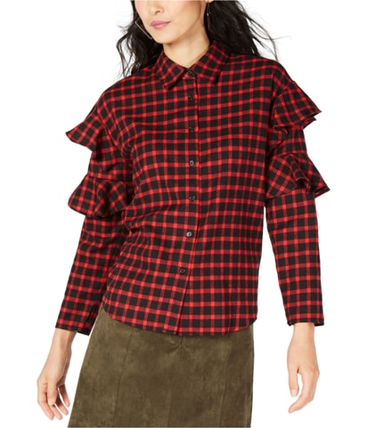 Ruffle Sleeve Button Down Blouse