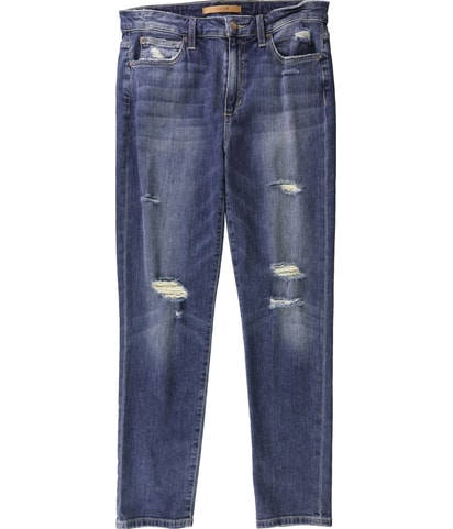 High Waist Ripped Tapered Skinny Jeans
