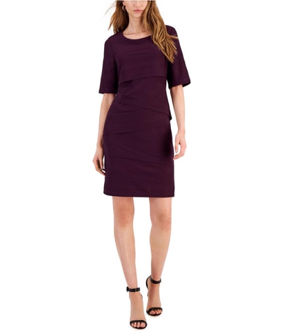 Tiered Ribbed Sheath Dress