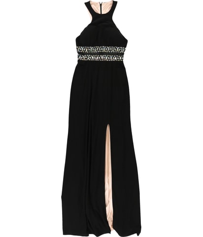 Embellished Cutaway Shift Gown Dress