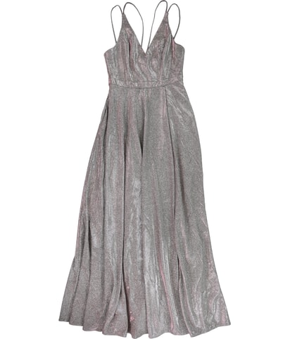 Sparkled Surplice Sheath Maxi Gown Dress