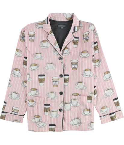 Insert Coffee To Begin Button Down Pajama Tops