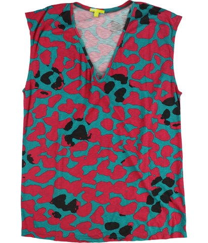 Printed Deep V-Neck Graphic T-Shirt