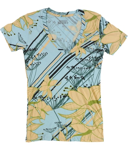 Flowers And Stripes Graphic T-Shirt