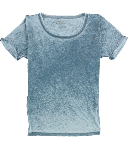 Two Tone Rolled Sleeves Basic T-Shirt