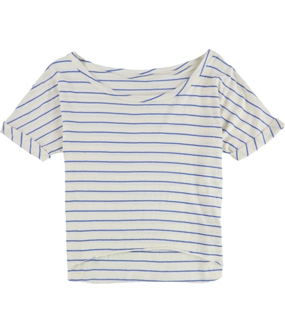 Mouchette High Low Raw Edge Crop Basic T-Shirt