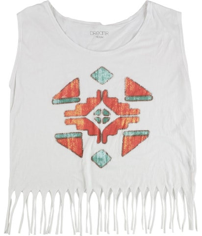 Pattern Fringe Muscle Tank Top