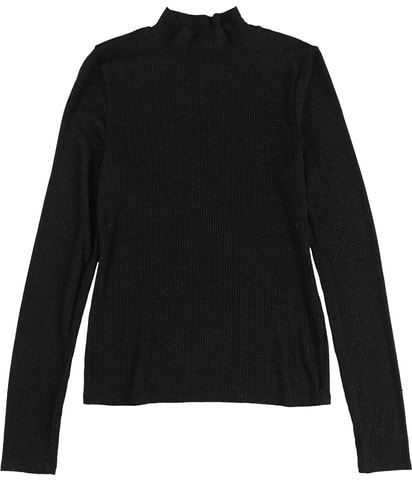 Metallic Mock Neck Pullover Sweater