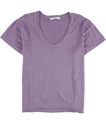 Boxy Heathered V-Neck Basic T-Shirt