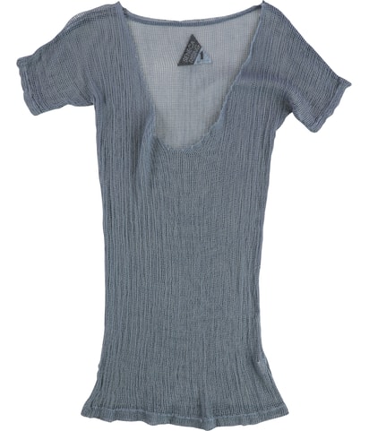 Mesh Raw Edge Embellished T-Shirt