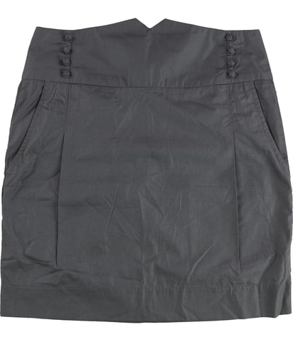 Button and Pleats Pencil Skirt