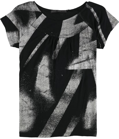 Glitter Pattern Boat-Neck Graphic T-Shirt