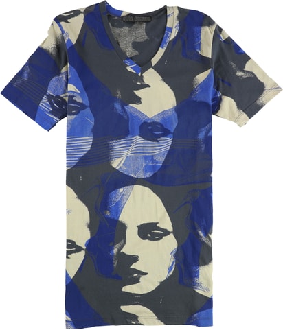 Painted Faces V-Neck Graphic T-Shirt
