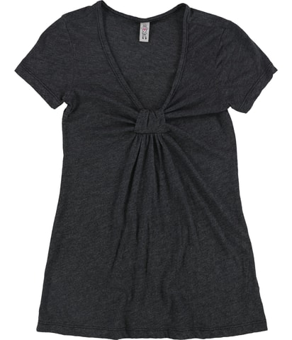 Heathered Front Bow Embellished T-Shirt
