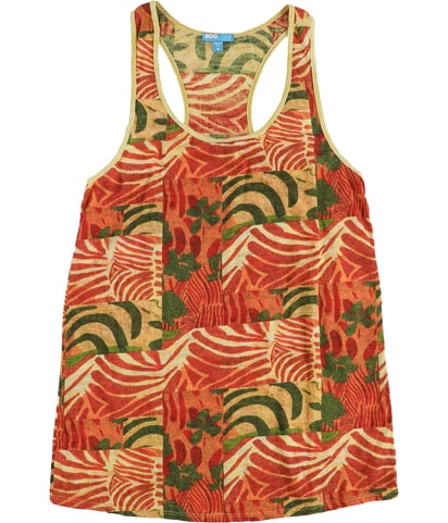 Patchwork Jungle Print Racerback Tank Top