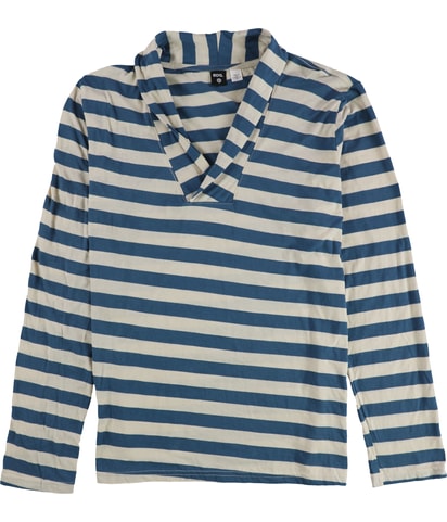 Striped V-Neck Cowl Pullover Sweater