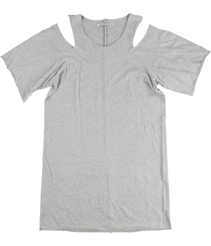 Heathered Cut-Out Shirt Dress