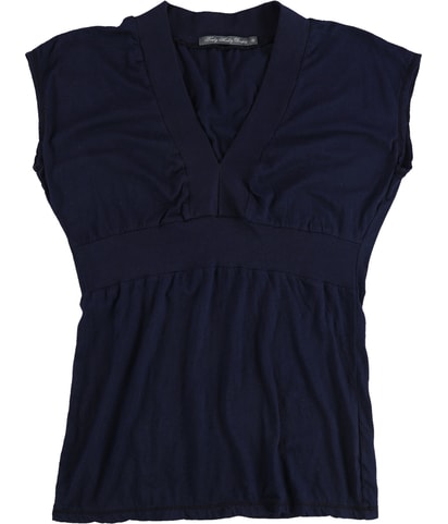 V-Neck Cap Sleeve Baby Doll Blouse