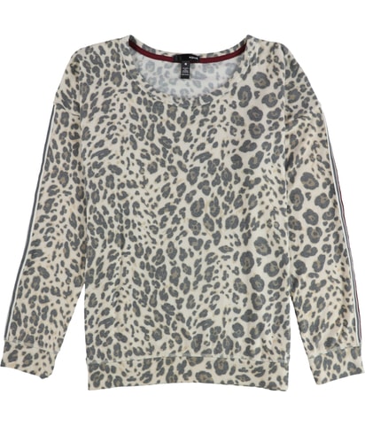 Cheeta Print Sleeve Stripe Pajama Sweater