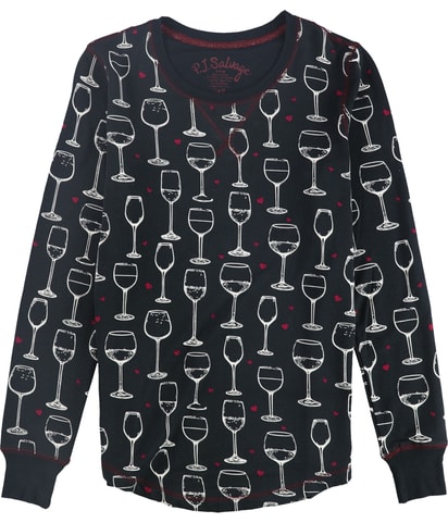 Wine Contrast Stitch Pajama Sweater