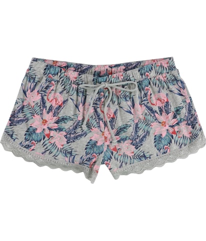 Flowers And Flamingos Pajama Shorts