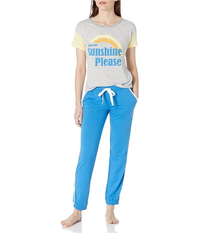 Side Piping Pajama Jogger Pants