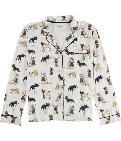 Dogs Button Down Pajama Tops