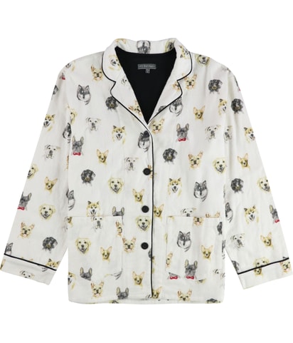 Dog Heads Button Down Pajama Tops