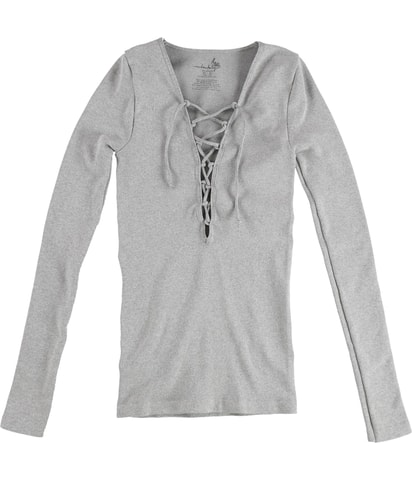 Lace Front Deep-V Basic T-Shirt