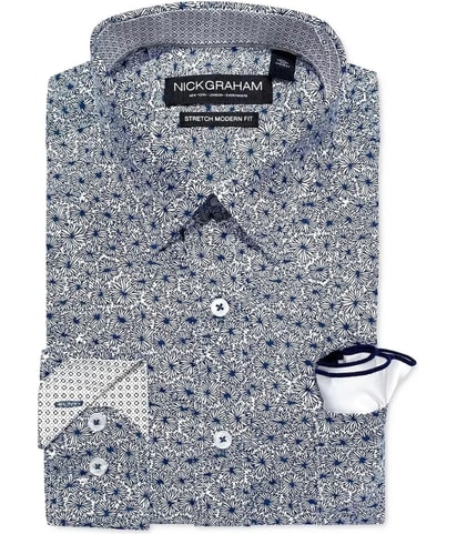 2 Piece Floral Button Down Dress Shirt