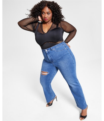 High-Waist Regular Straight Leg Jeans