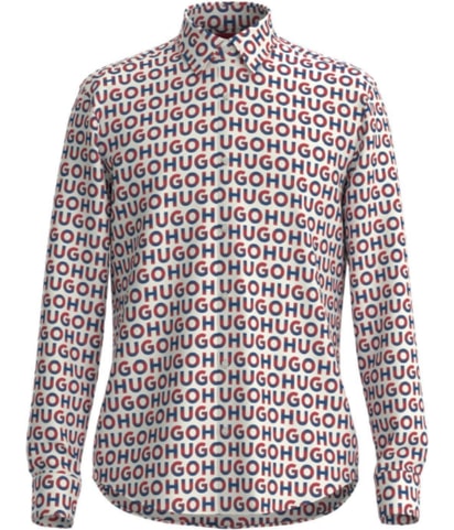 Logo-Print Button Up Shirt
