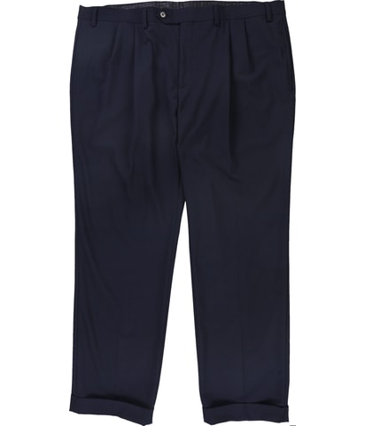 Solid Cuffed Straight Leg Dress Pant Slacks