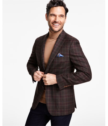 Plaid Two Button Blazer Jacket