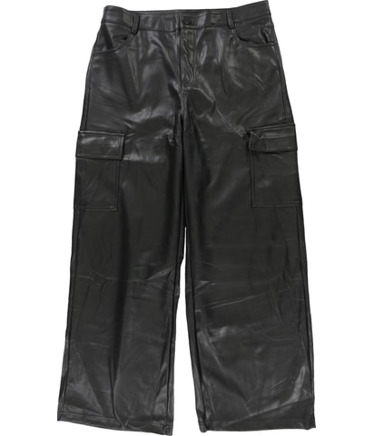 Faux Leather Casual Carpenter Pants