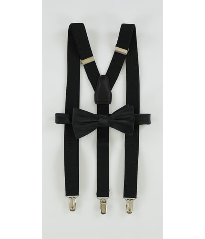 2 PC Suspenders Clip-on Bow Tie