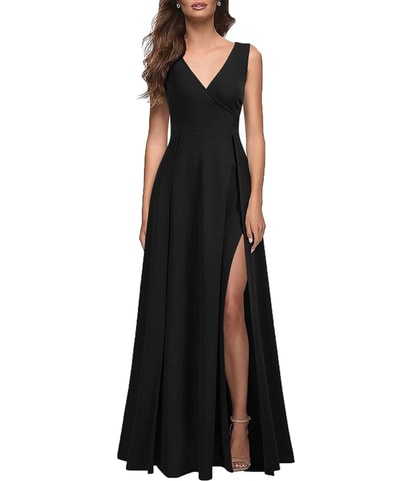 pleaded Slit Maxi Dress