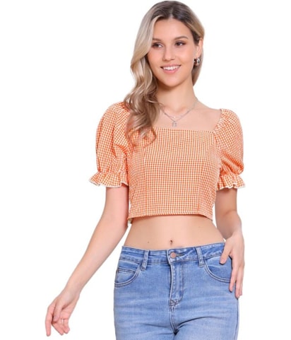 Gingham Shell Blouse