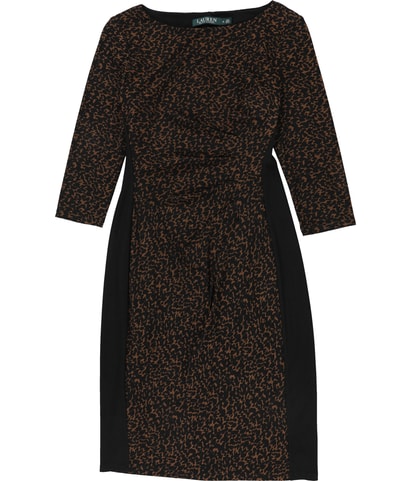 Ruched Leopard Sheath Bodycon Dress