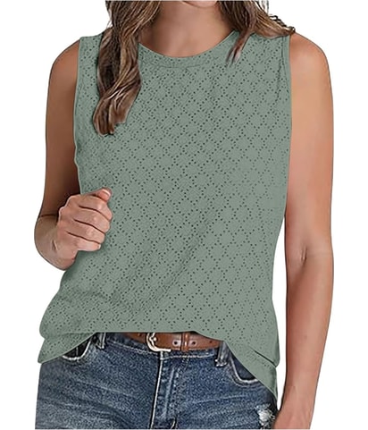 Eyelet Tank Top