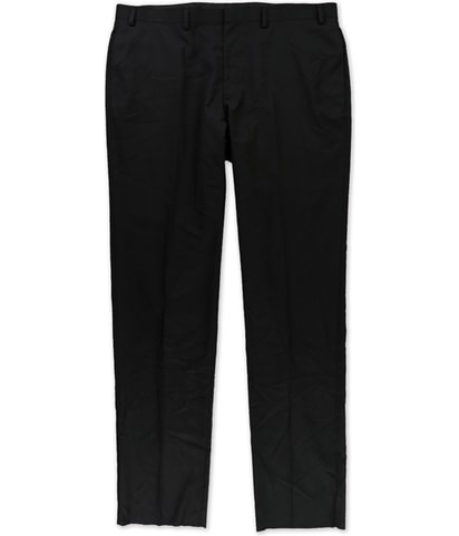 Solid Flat Front Straight Leg Slacks Dress Pants