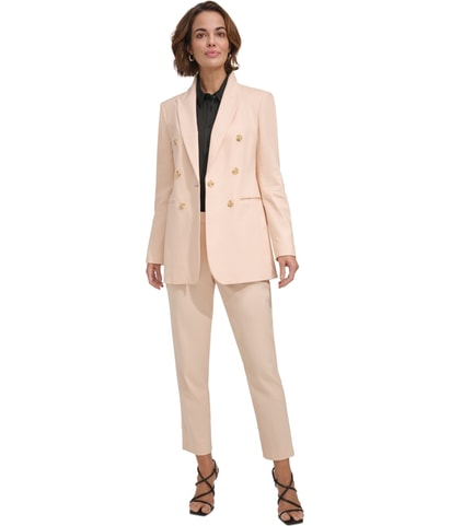 Linen Blend One Button Blazer Jacket